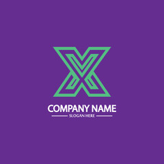 X Letter Logo Template vector icon