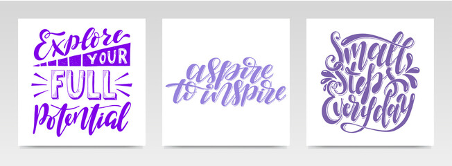Motivation quotes letter typography set illustration.