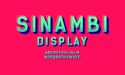Modern colorful font and alphabet, Display typography fonts A to Z.