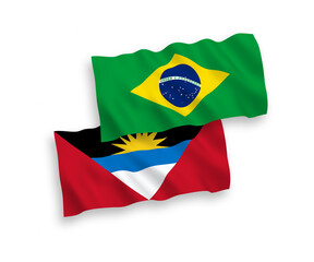 Flags of Brazil and Antigua and Barbuda on a white background