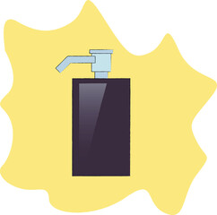 Bright colored object on the theme of bathroom, household on a beautiful colored background-blot