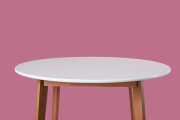 Dining table on color background
