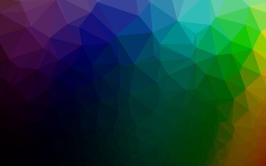 Fototapeta premium Dark Multicolor, Rainbow vector polygon abstract layout. Creative illustration in halftone style with gradient. New texture for your design.