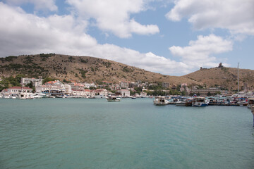 Fototapeta na wymiar Balaklava Bay embankment. Republic of Crimea