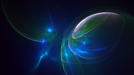 3D rendering abstract blue fractal light background