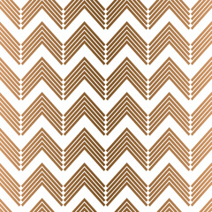 Vector geometric golden zigzag horizontal lines seamless pattern background
