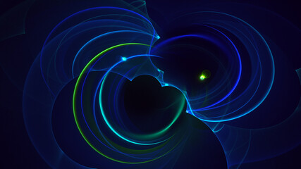 3D rendering abstract blue fractal light background