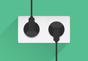 Naklejka premium power outlet icon in minimal style