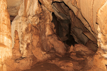 Lava tube, stalactite cave near Kanchanaburi, Thailand, Asia