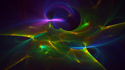 Fototapeta premium 3D rendering abstract blue fractal light background