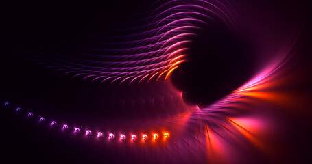 3D rendering abstract red fractal light background