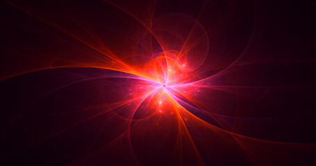 3D rendering abstract colorful fractal light background