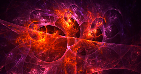 Fototapeta premium 3D rendering abstract red fractal light background