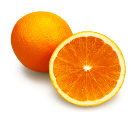 Orange fruits isolated on white background with clipping path.