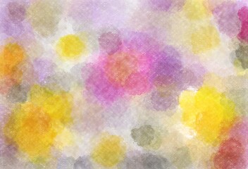Yellow and pink watercolor background.