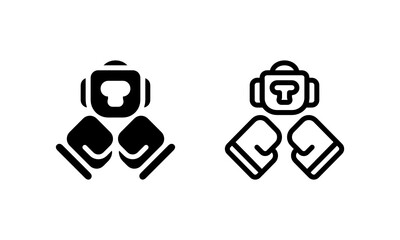 Boxing, Boxer, Fighter Ready to fight Focus Arena Icon, Logo, Vector