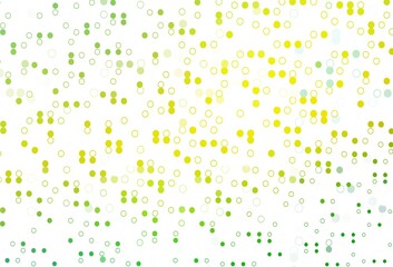 Light Green, Yellow vector backdrop with dots.