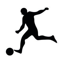 silhouette of a football soccer player vector illustration isolated