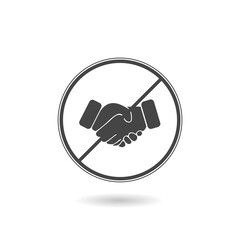 No handshake icon with shadow