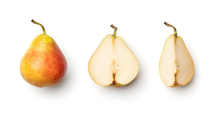 Collection of pears isolated on white background