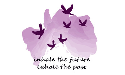 Inhale the future, Exhale the past, Christian Quote Design, Typography for print or use as poster, card, flyer or T Shirt