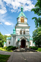 Fototapeta na wymiar Orthodox church of Saint Kosmy and Damian in the village of Ryboly in the Podlasie region of Poland