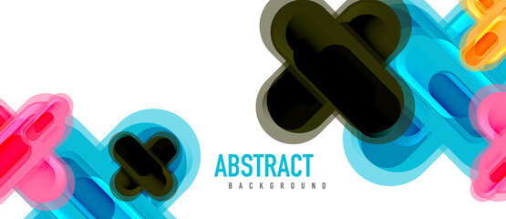 Modern vector glass cross shape abstract technology background for cover, placard, poster, banner or flyer