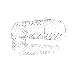 Halftone dots in tunnel form. round logo . vector dotted frame pipe . tube design element