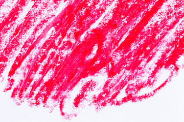 Red grungy crayons strockes texture background