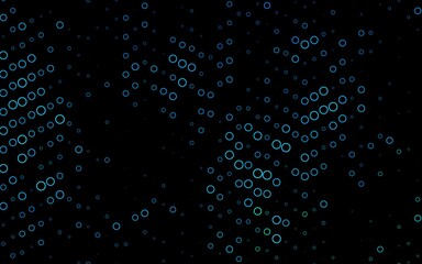 Light Blue, Green vector texture with disks. Glitter abstract illustration with blurred drops of rain. Template for your brand book.