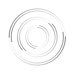 Halftone dots in circle form. round logo . vector dotted frame . design element