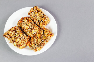 Biscuits with nuts and seeds, with space for text