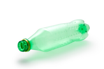 empty plastic bottle on white background