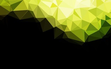 Dark Green, Yellow vector low poly cover. Shining colored illustration in a Brand new style. The best triangular design for your business.