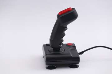 Retro joystick on white background. Gaming, video game competition