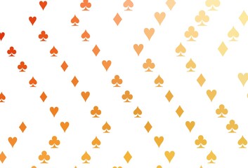 Light Yellow, Orange vector pattern with symbol of cards.