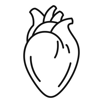Medical human heart icon. Outline medical human heart vector icon for web design isolated on white background