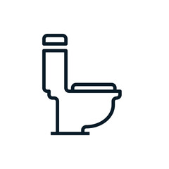 Toilet bowl outline icons. Vector illustration. Editable stroke. Isolated icon suitable for web, infographics, interface and apps.