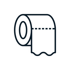 Fototapeta na wymiar Toilet, paper roll, tissue outline icons. Vector illustration. Editable stroke. Isolated icon suitable for web, infographics, interface and apps.