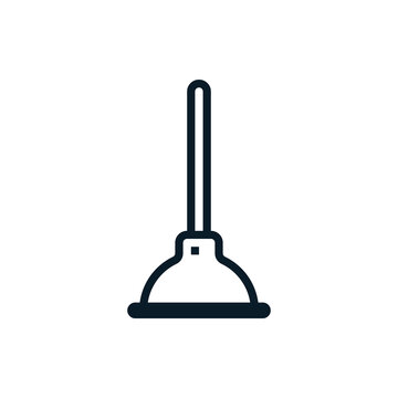 recommend clip art: Toilet plunger, bathroom cleaning outline icons. Vector illustration. Editable stroke. Isolated icon suitable for web, infographics, interface and apps.