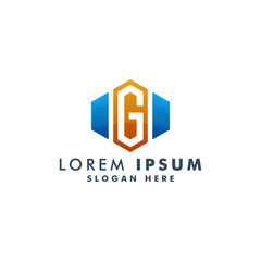 letter G logo template design vector icon logotype vector illustration