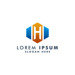 Obraz premium letter H logo template design vector icon logotype vector illustration
