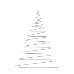 Christmas tree on white background. Vector illustration