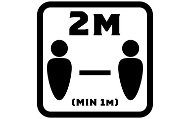 ソーシャルディスタンスのシンプルなアイコンイラスト