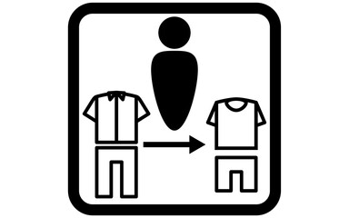 着替えのシンプルなアイコンイラスト