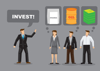 Businessman demand to invest and others are unsure what he is asking for.