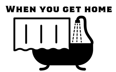 シャワーを浴びるシンプルなアイコンイラスト