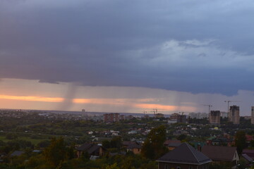 rain over city