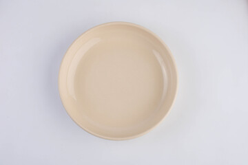 empty plate isolated on white background.