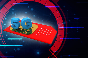 3d render 5G sim card
